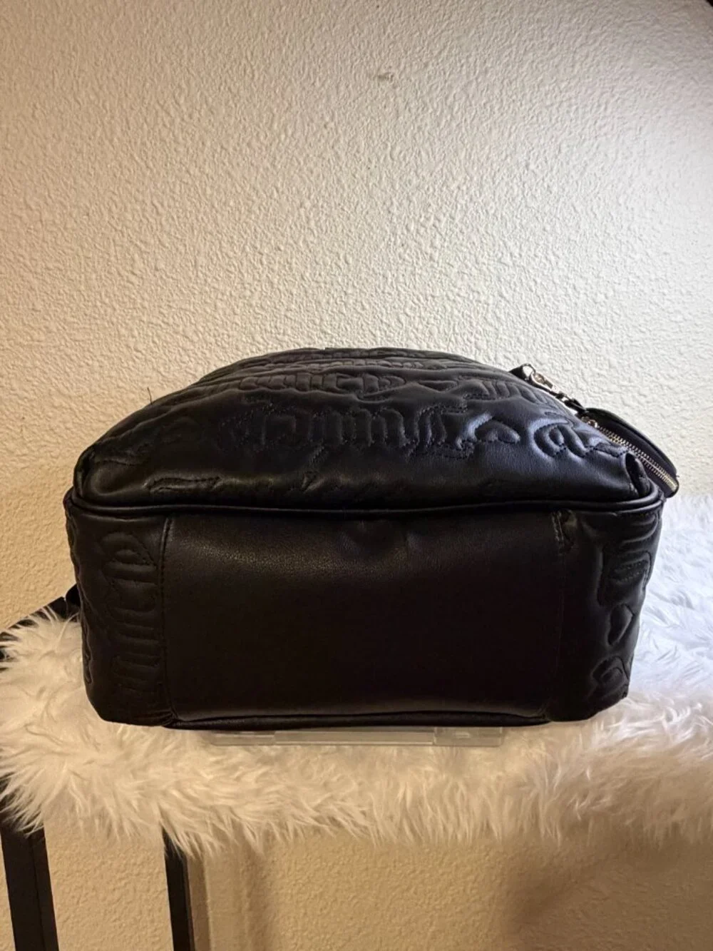 Juicy Couture Puffed Up Full Size Backpack Liquorice Black Logo Coin Purse NWT